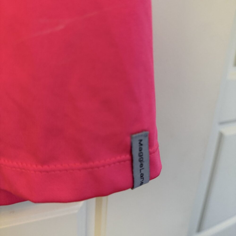 Maggie Lane Pink Polo Shirt Lightweight Stretchy Activewear Short Sleeves Size L - Picture 6 of 8